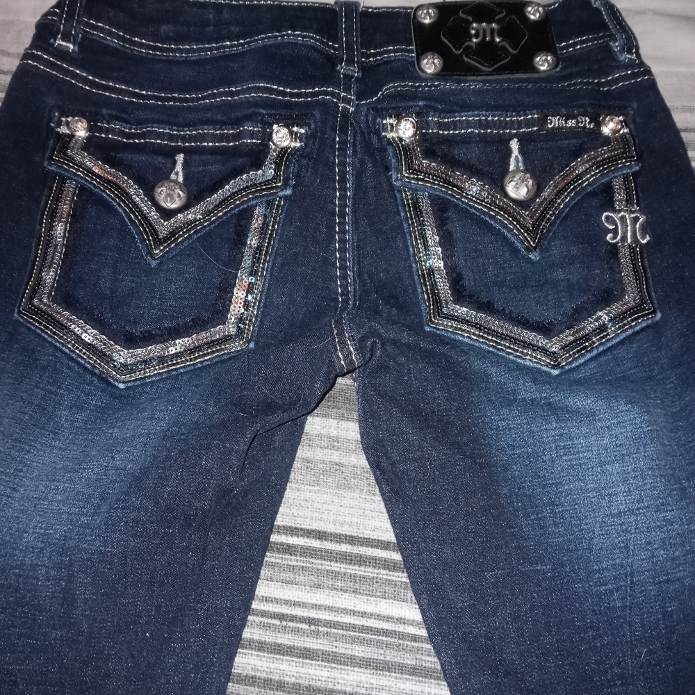 Miss Me signature super shinny waste 25 dark denim